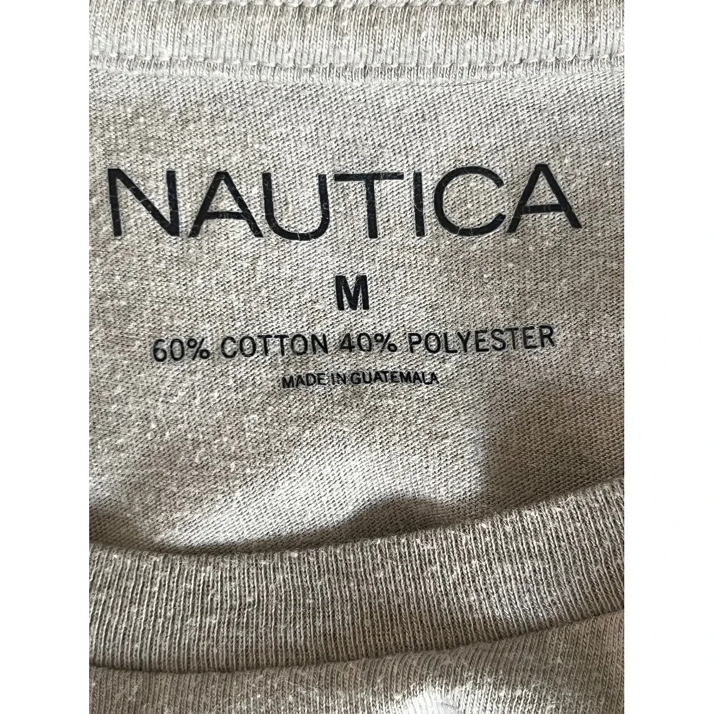 Nautica Graphic T-Shirt Mens Medium Sailing 83 Crew Neck Gray Short Sleeve